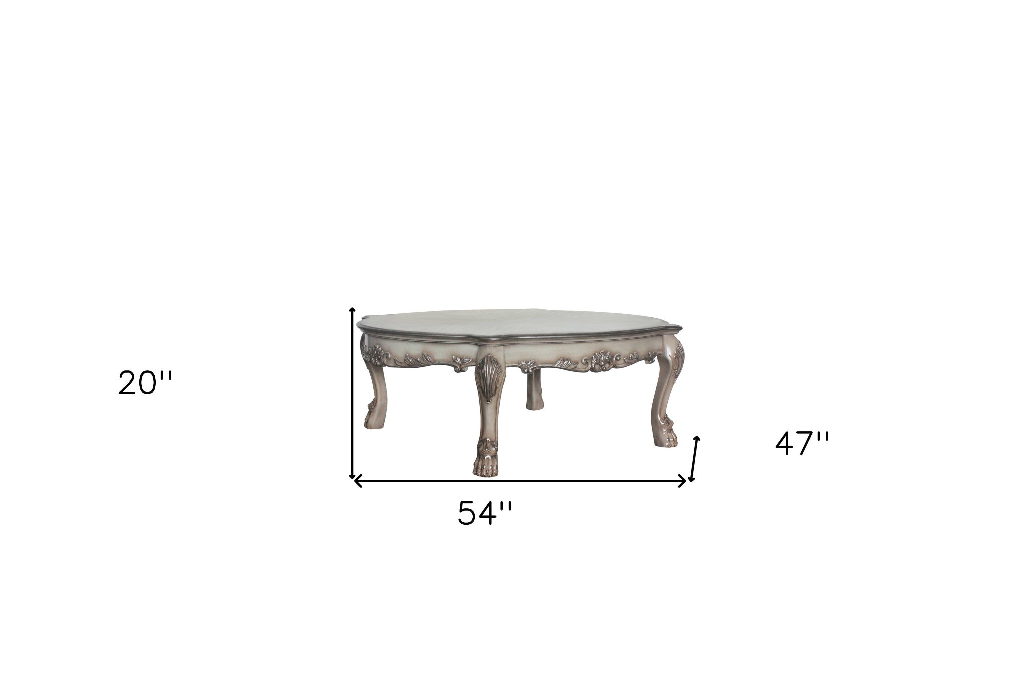 54" Bone Wood Coffee Table - GreatEagleInc