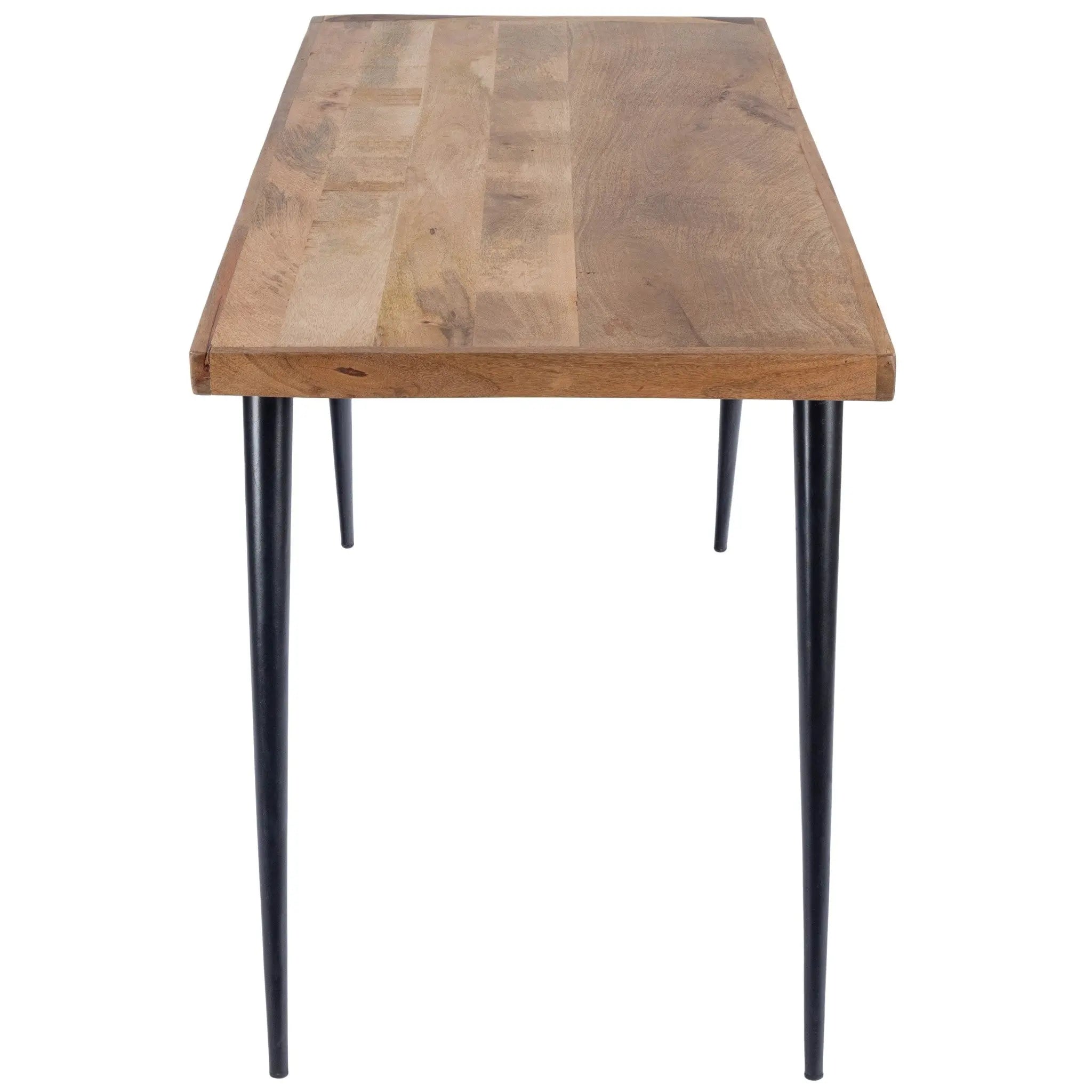 54" Brown And Black Mango Wood Writing Desk Homeroots Office