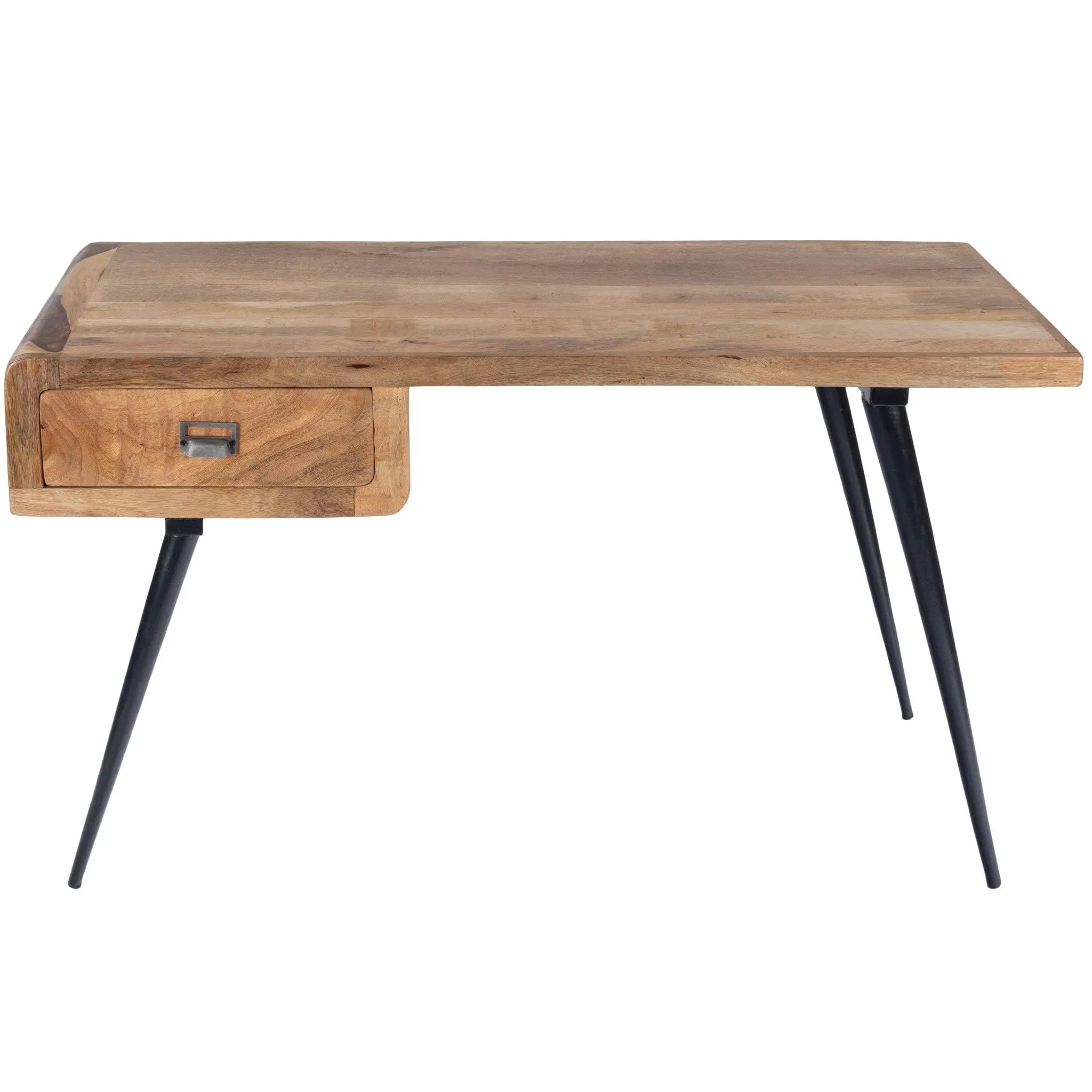 54" Brown And Black Mango Wood Writing Desk Homeroots Office