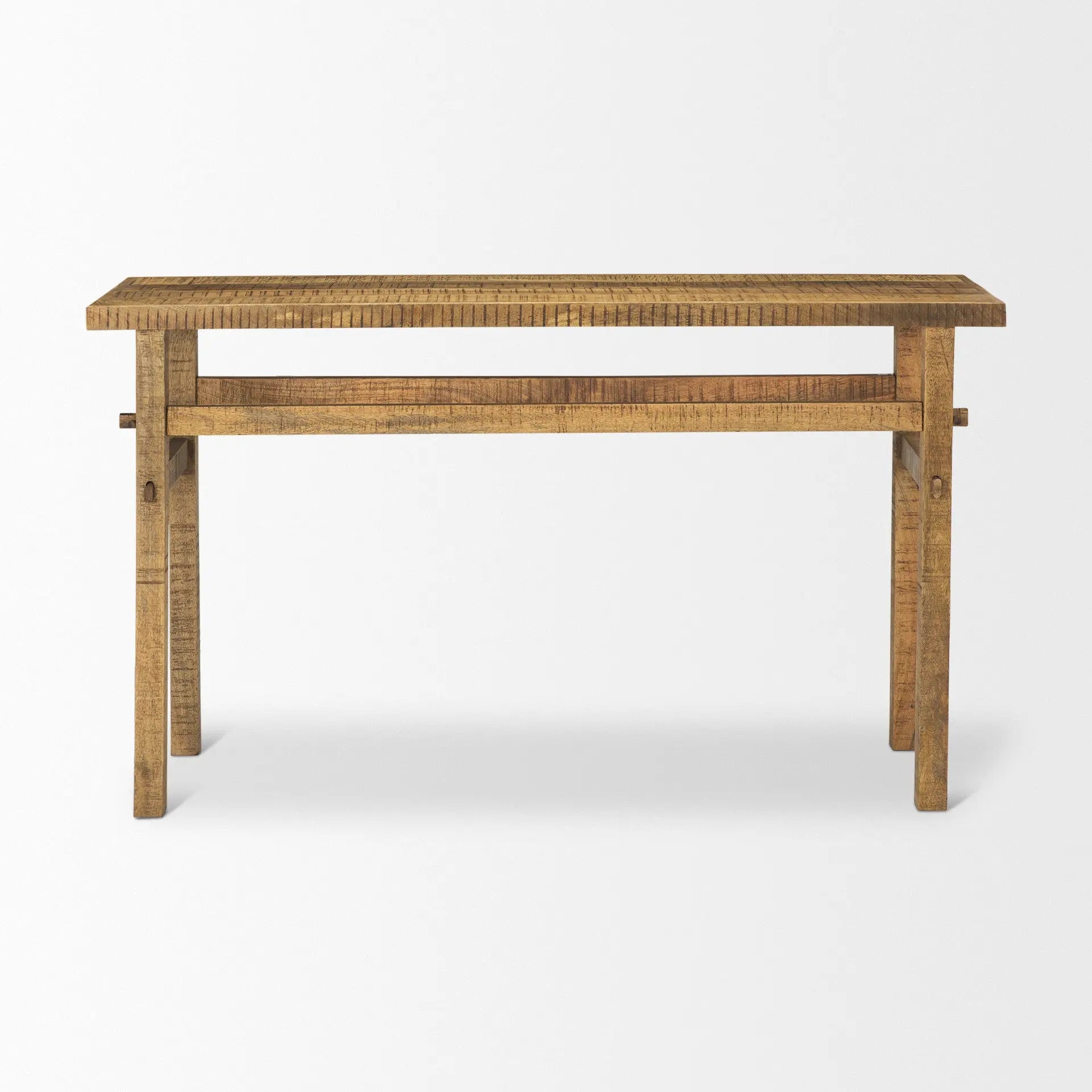 54" Brown Solid Wood Distressed Console Table Homeroots Living Room