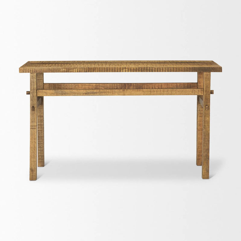 54" Brown Solid Wood Distressed Console Table Homeroots Living Room