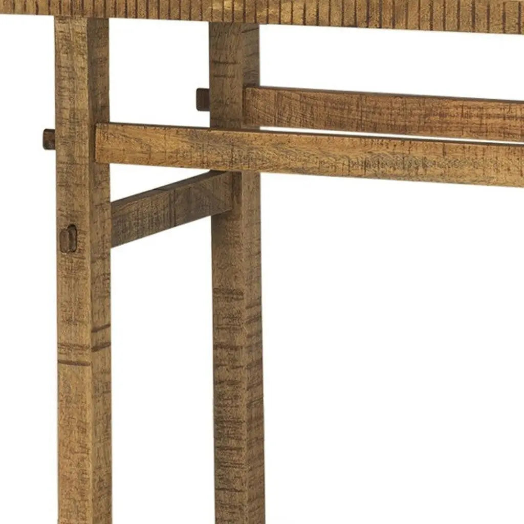 54" Brown Solid Wood Distressed Console Table Homeroots Living Room