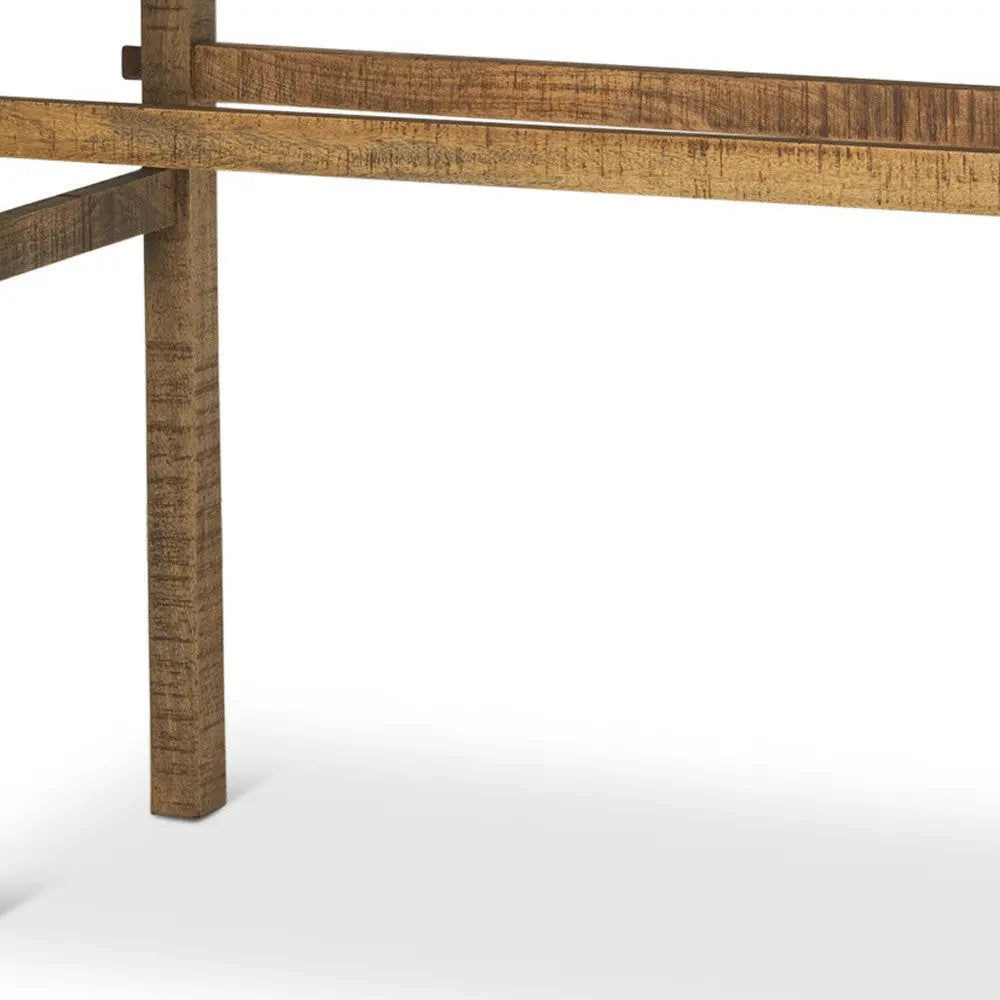 54" Brown Solid Wood Distressed Console Table Homeroots Living Room