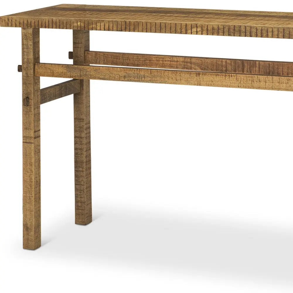 54" Brown Solid Wood Distressed Console Table Homeroots Living Room