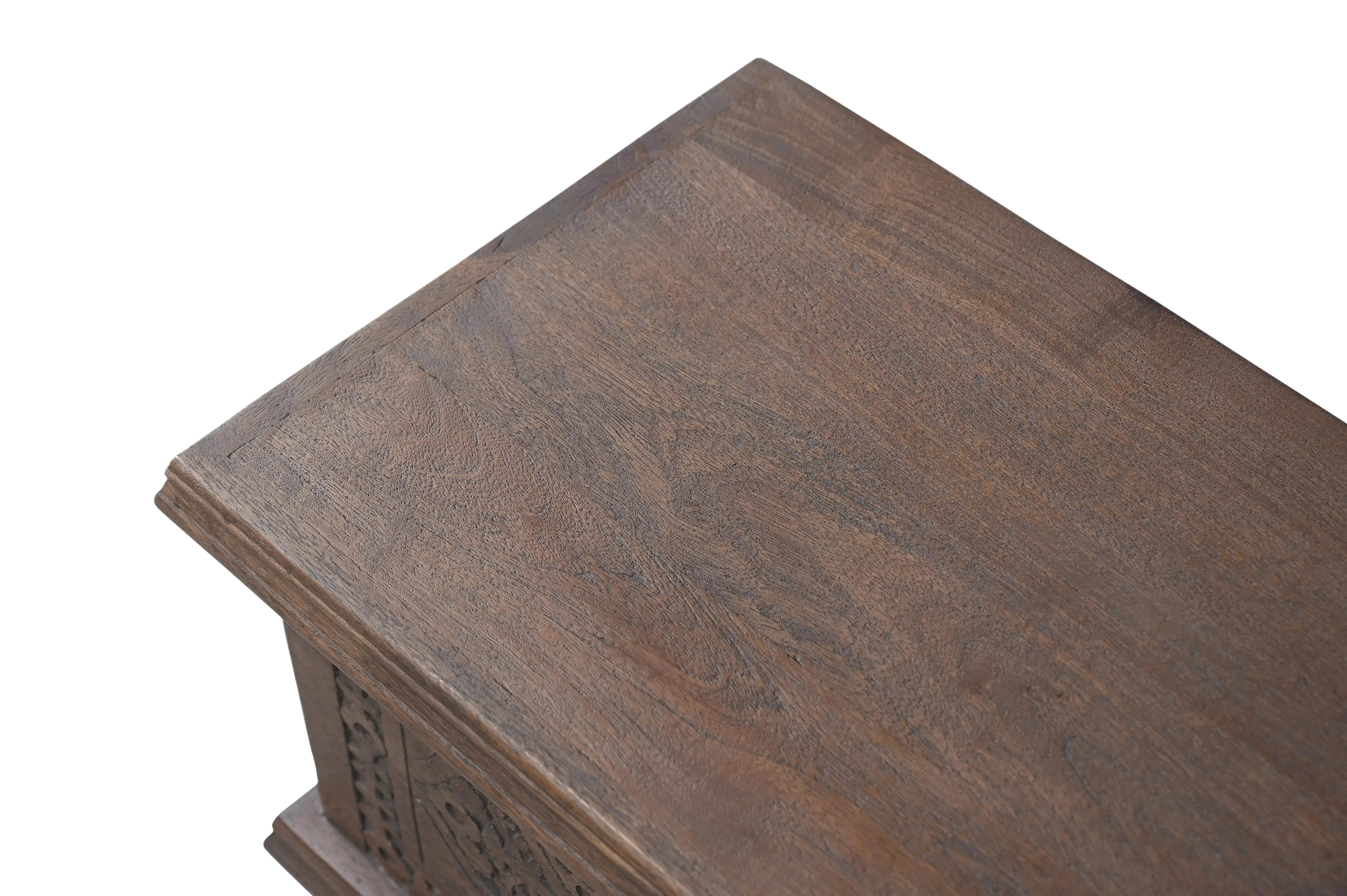 54" Brown Solid Wood Medallion Storage Ottoman Homeroots Living Room