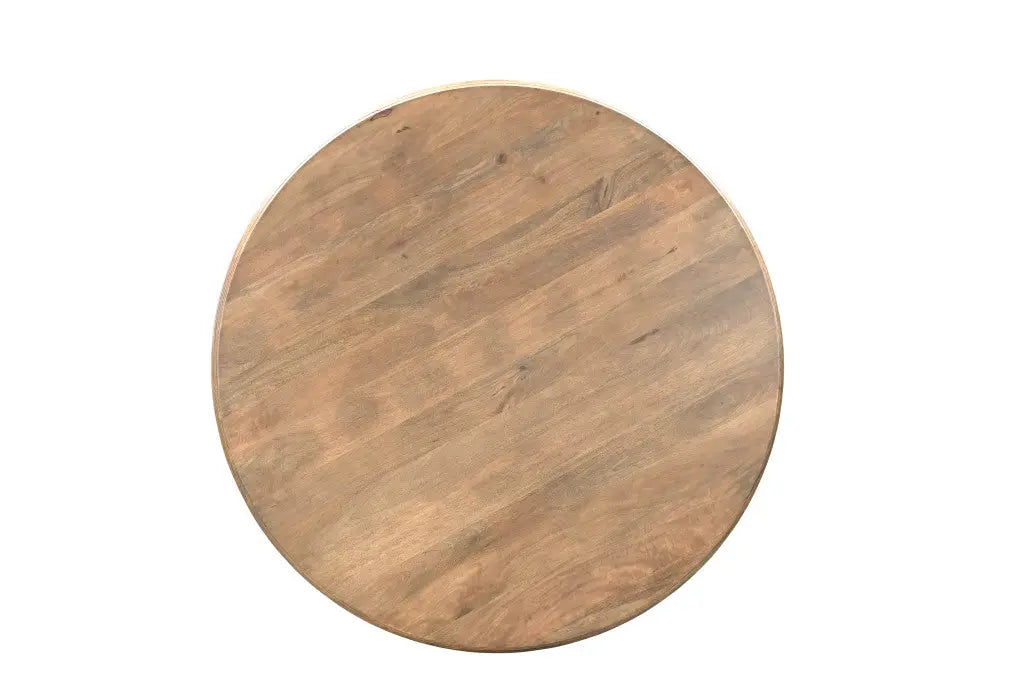 54" Brown Solid Wood Pedestal Base Round Top Dining Table Homeroots Living Room