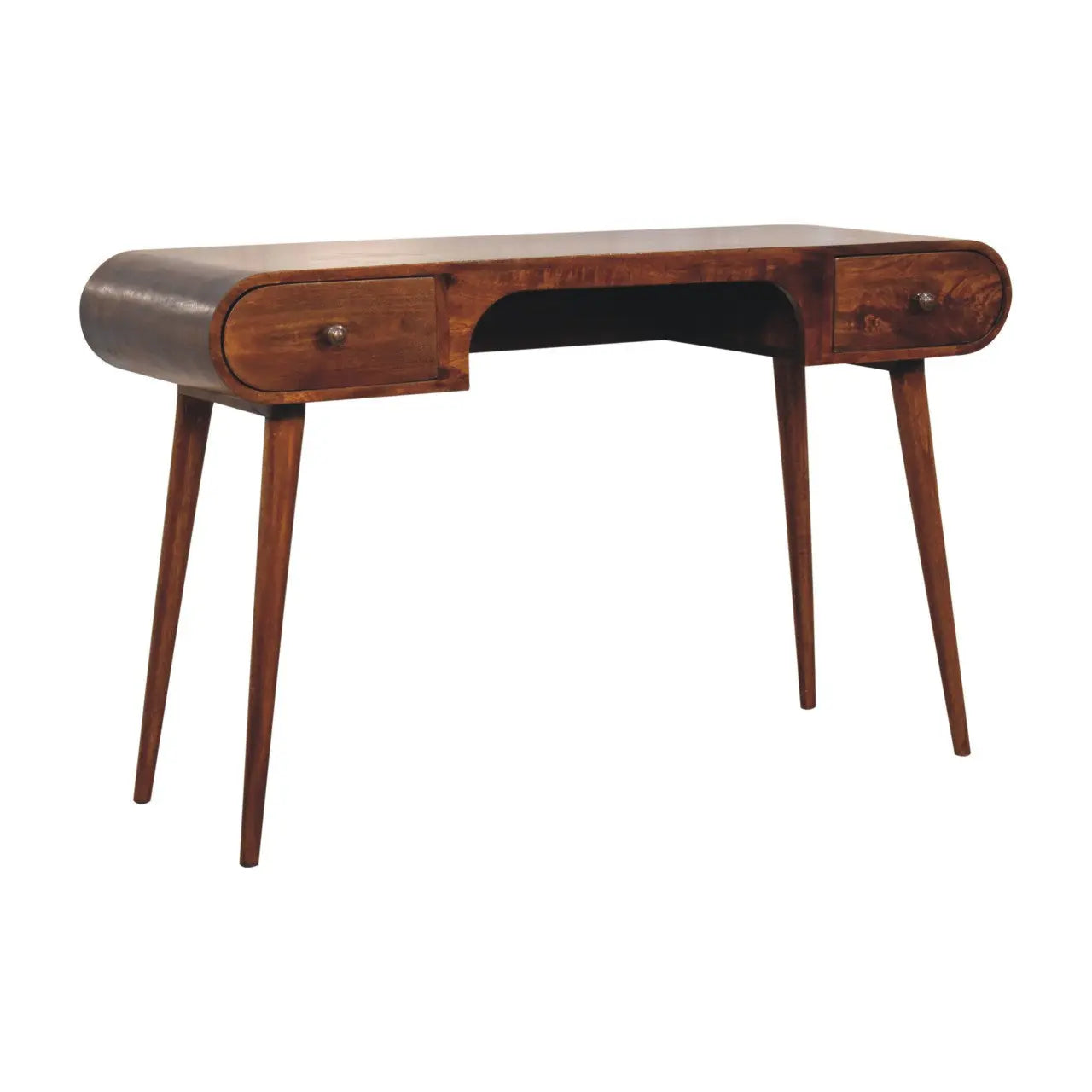 54" Brown Solid Wood Writing Desk Homeroots