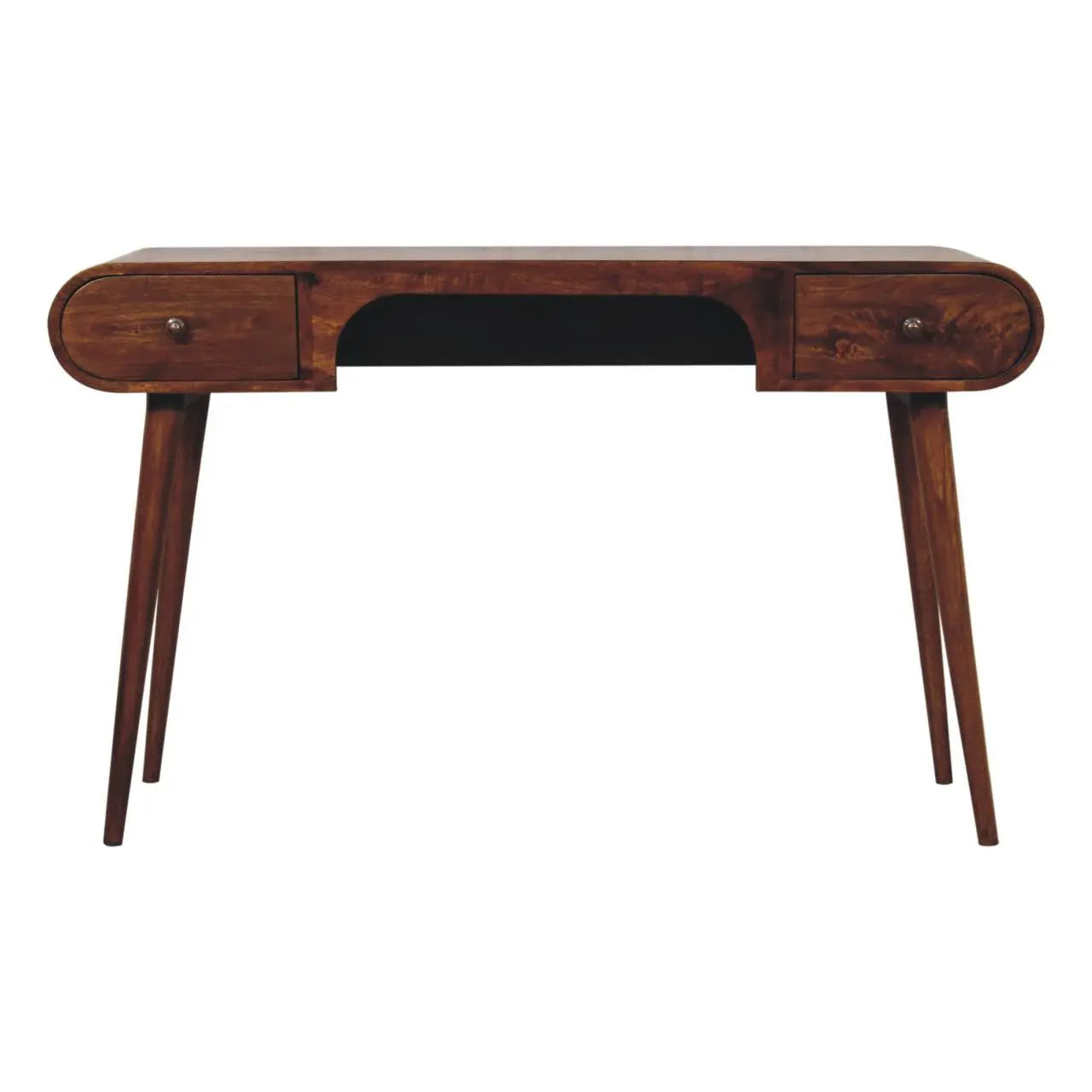 54" Brown Solid Wood Writing Desk Homeroots