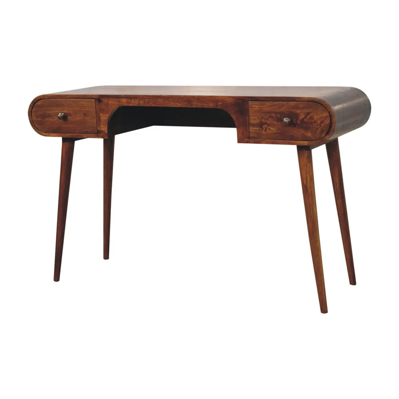 54" Brown Solid Wood Writing Desk Homeroots