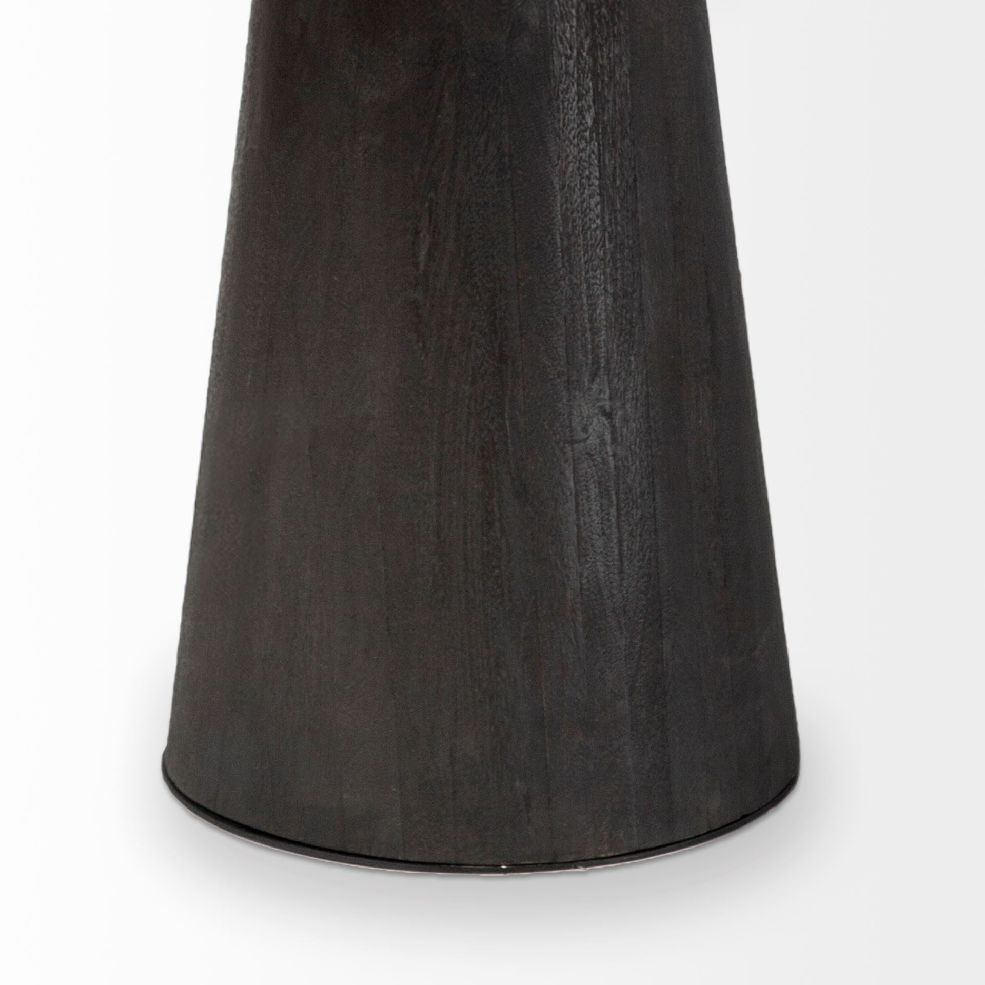 54" Brown Rounded Solid Wood And Metal Pedestal Base Dining Table - GreatEagleInc