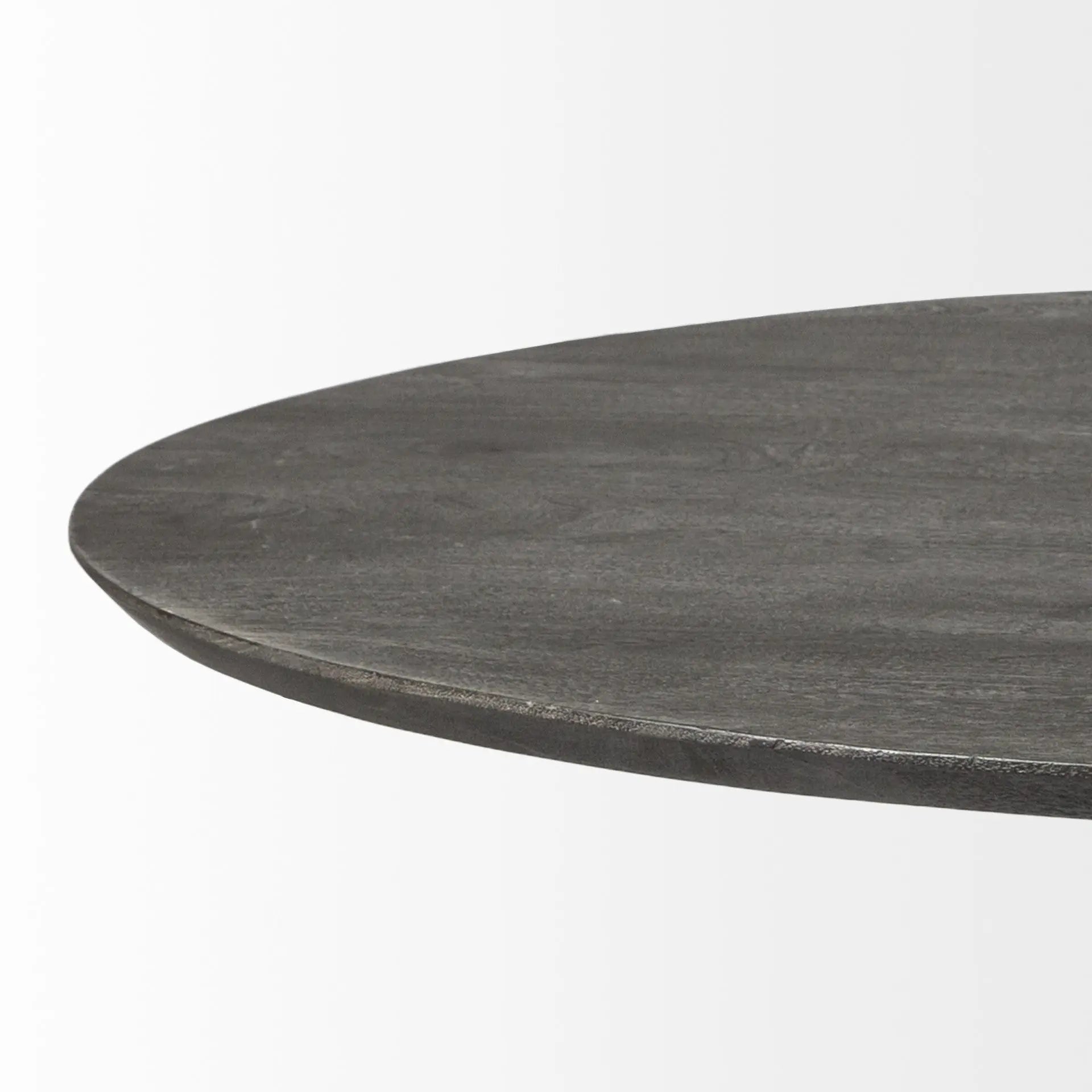 54" Brown Rounded Solid Wood And Metal Pedestal Base Dining Table - GreatEagleInc