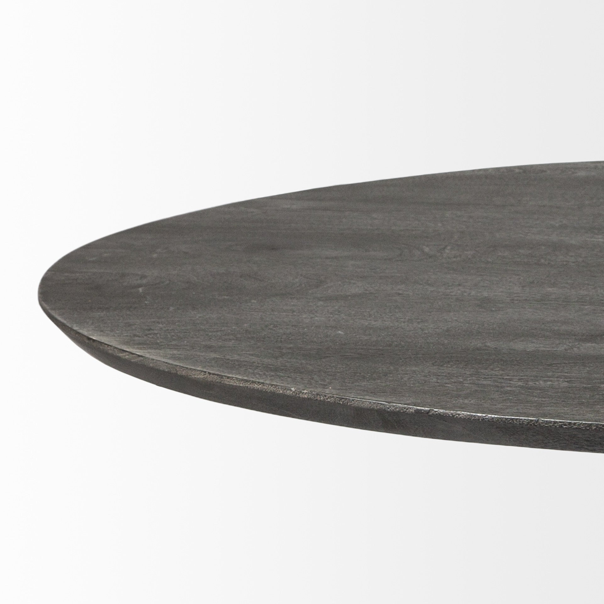 54" Brown Rounded Solid Wood And Metal Pedestal Base Dining Table - GreatEagleInc