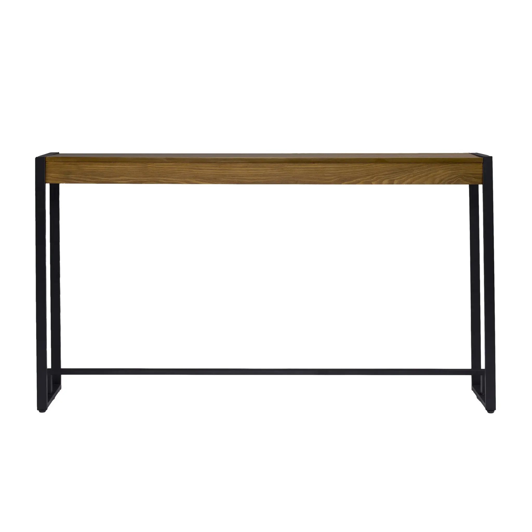 54" Gray Brown and Black Distressed Sled Console Table Homeroots Living Room