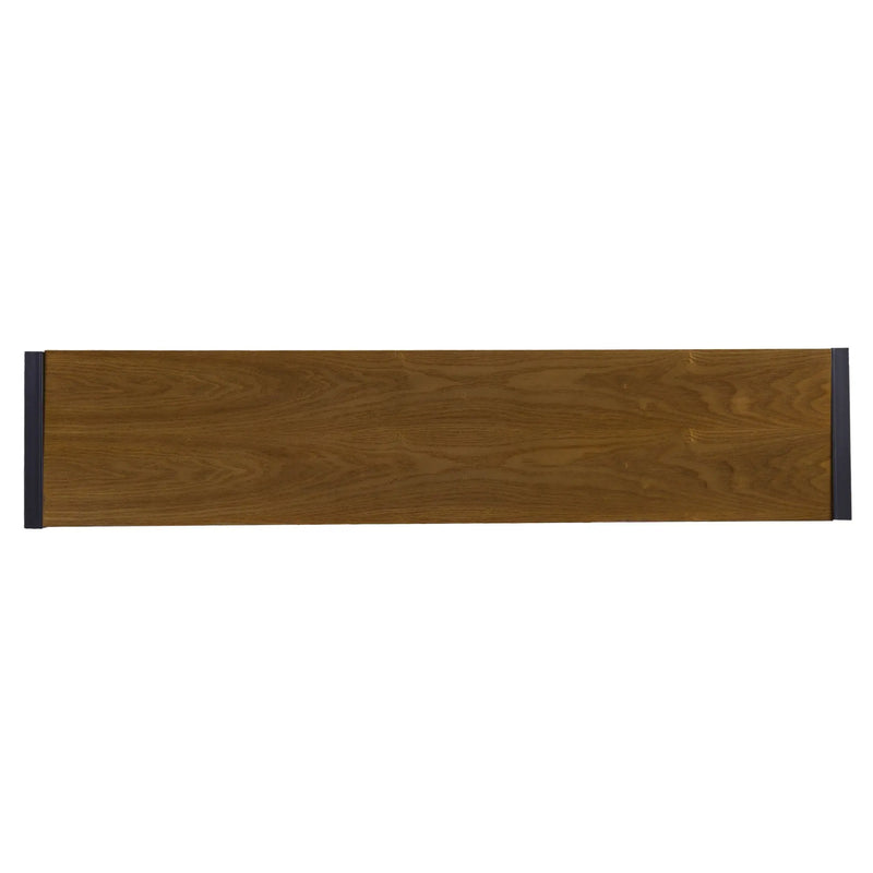 54" Gray Brown and Black Distressed Sled Console Table Homeroots Living Room