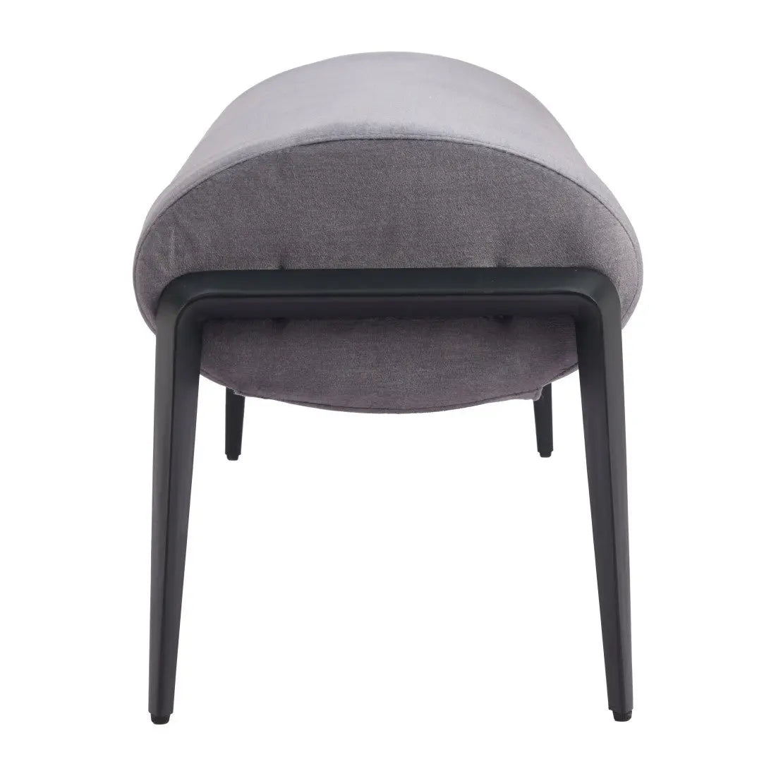 54" Gray and Black Velvet and Steel Upholstered Specialty Bench Homeroots Living Room