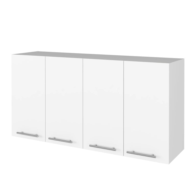 54" Oak and White Wood Flat Door Rolling Kitchen Island Set With Storage Homeroots Kitchen & Dining
