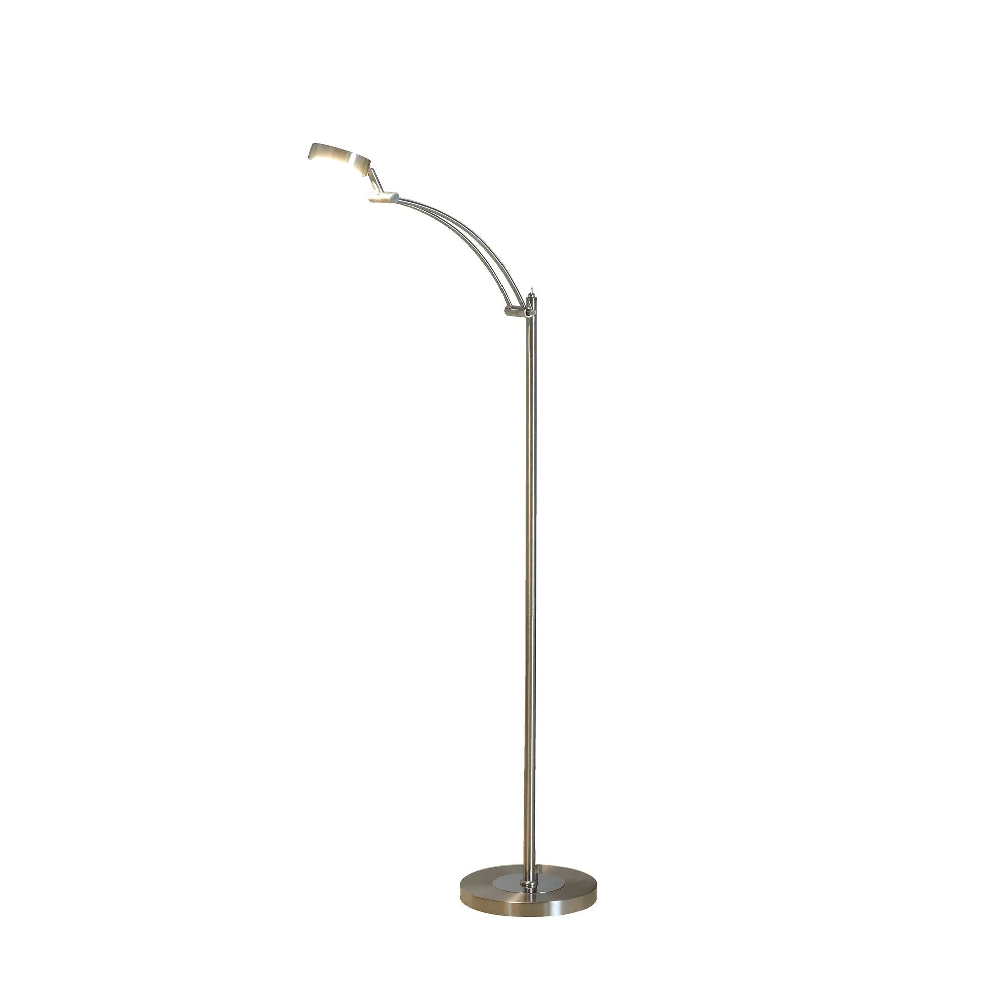 54" Silver Adjustable LED Task Floor Lamp With Silver - GreatEagleInc