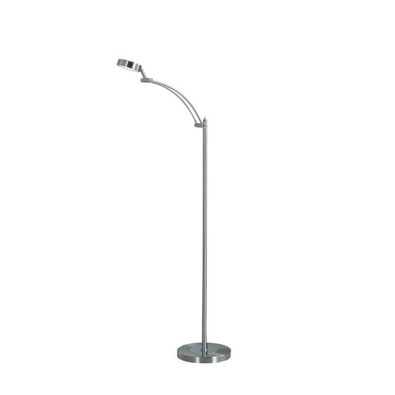54" Silver Adjustable LED Task Floor Lamp With Silver - GreatEagleInc