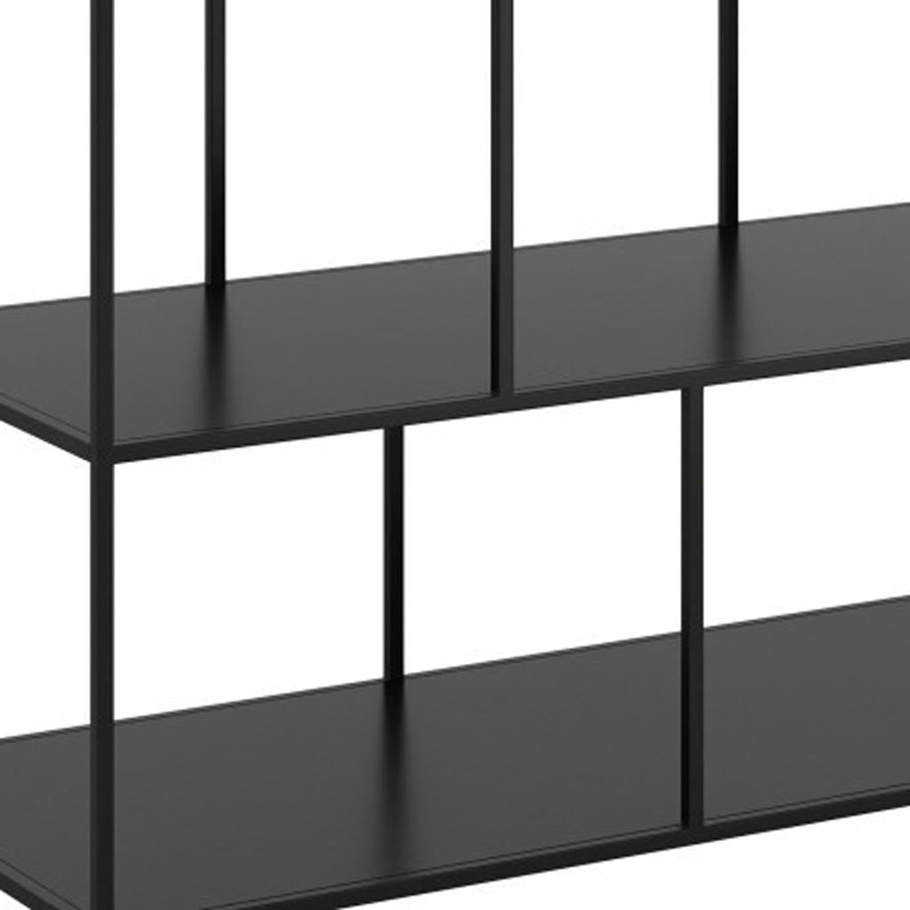 54" White and Black Genuine Marble and Steel Frame Console Table With Two Shelves Homeroots Living Room