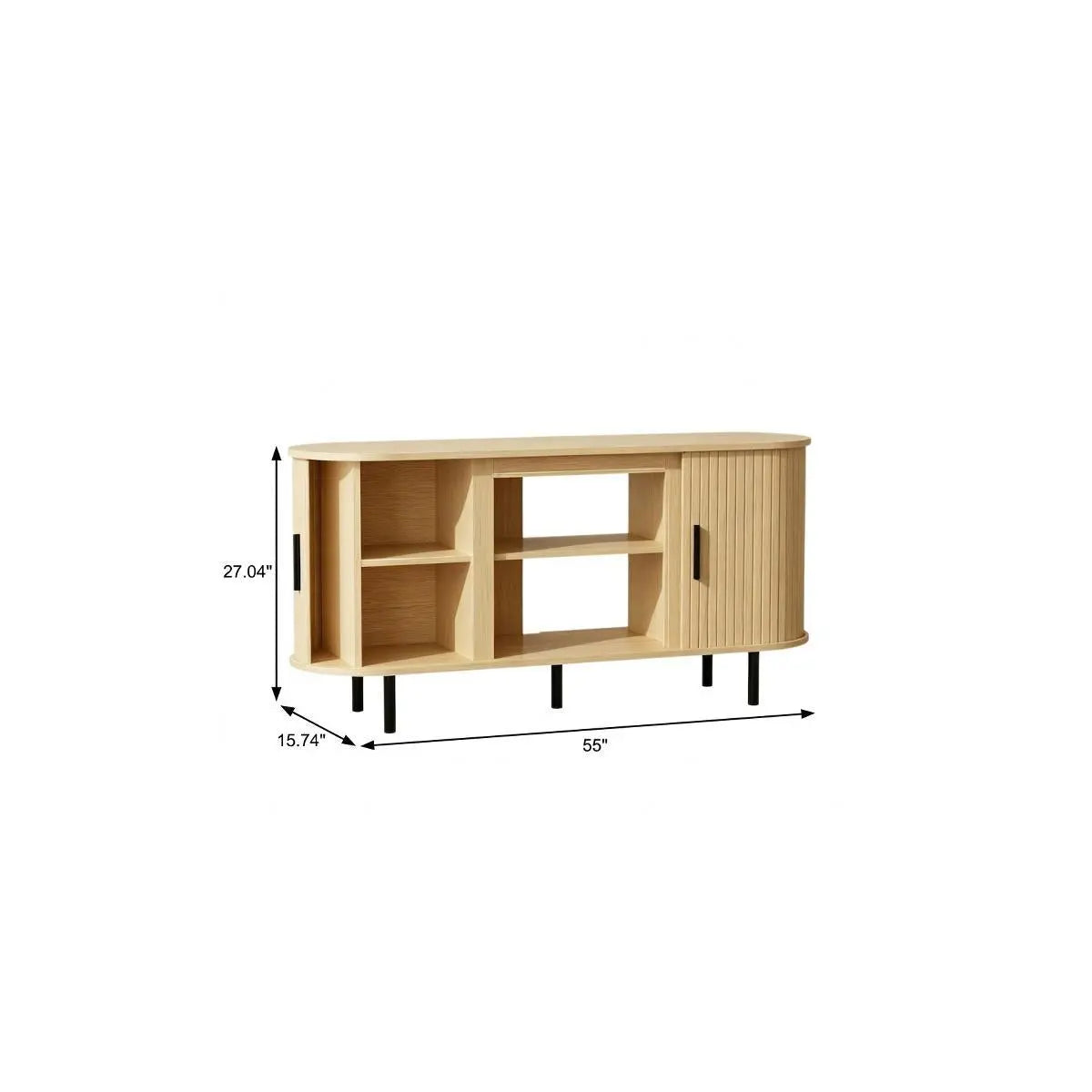 55" Beige Wood Fireplace TV Stand With Fireplace Homeroots Living Room