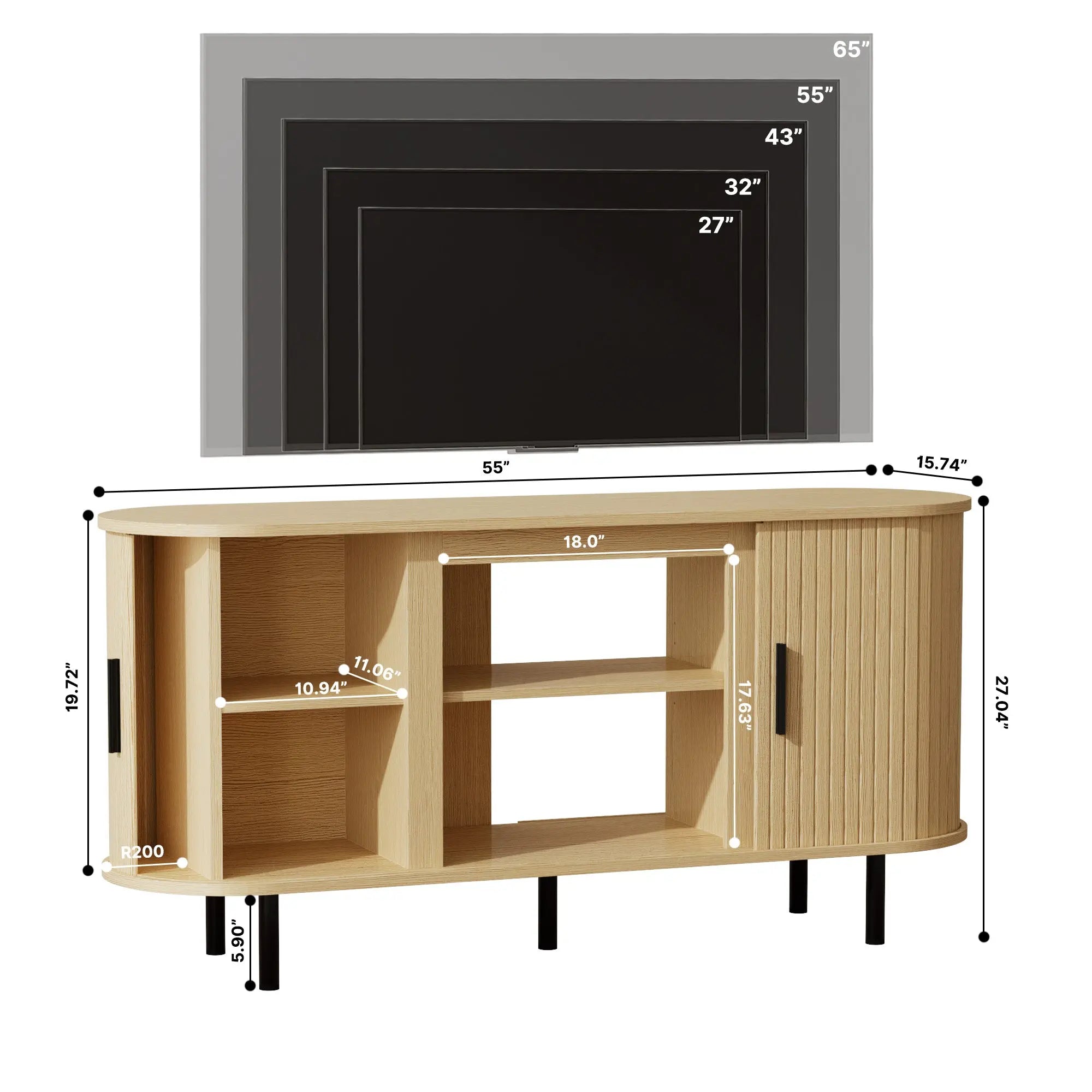 55" Beige Wood Fireplace TV Stand With Fireplace Homeroots Living Room