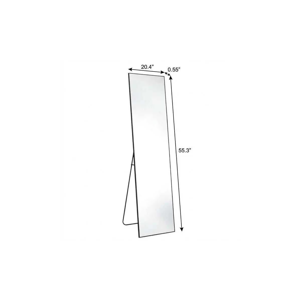 55" Black Aluminum Freestanding And Wall Mounted Framed Full Length Mirror Homeroots Bed & Bath
