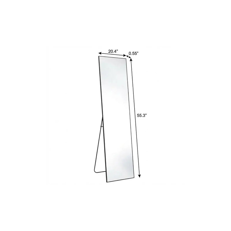 55" Black Aluminum Freestanding And Wall Mounted Framed Full Length Mirror Homeroots Bed & Bath