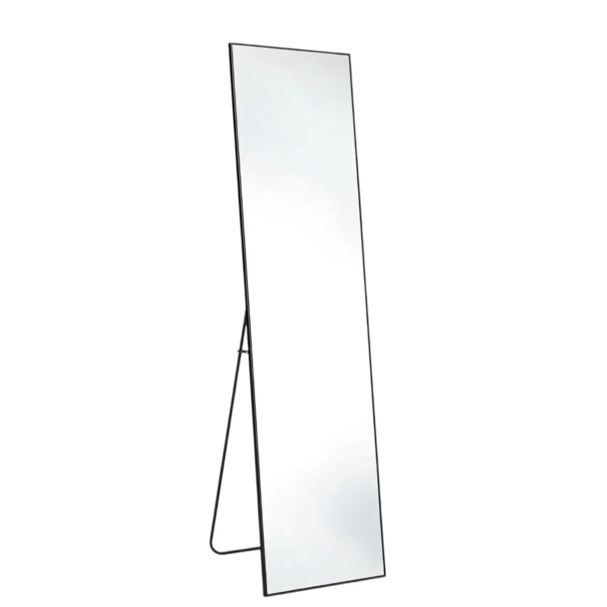 55" Black Aluminum Freestanding And Wall Mounted Framed Full Length Mirror Homeroots Bed & Bath