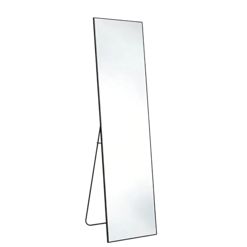 55" Black Aluminum Freestanding And Wall Mounted Framed Full Length Mirror Homeroots Bed & Bath