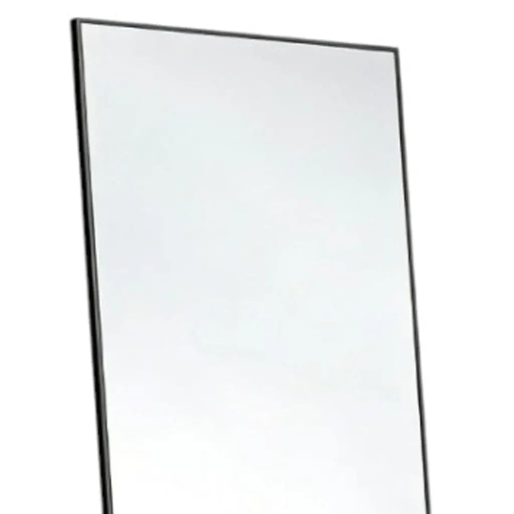 55" Black Aluminum Wall Mount Leaning Or Freestanding Framed Full Length Mirror Homeroots Bed & Bath