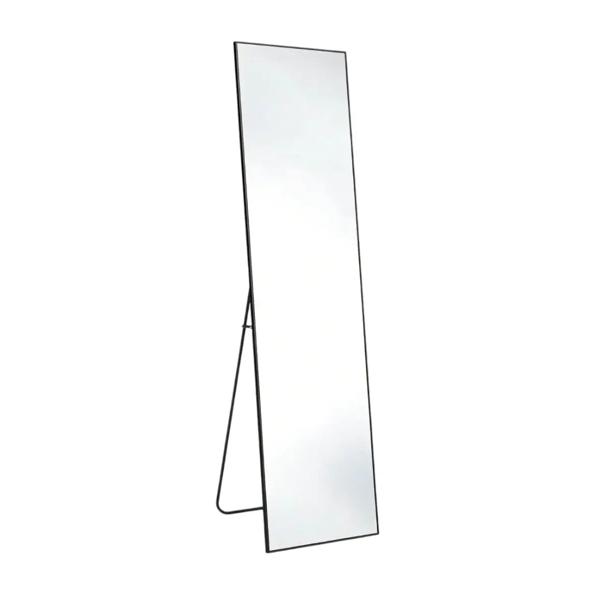 55" Black Aluminum Wall Mount Leaning Or Freestanding Framed Full Length Mirror Homeroots Bed & Bath