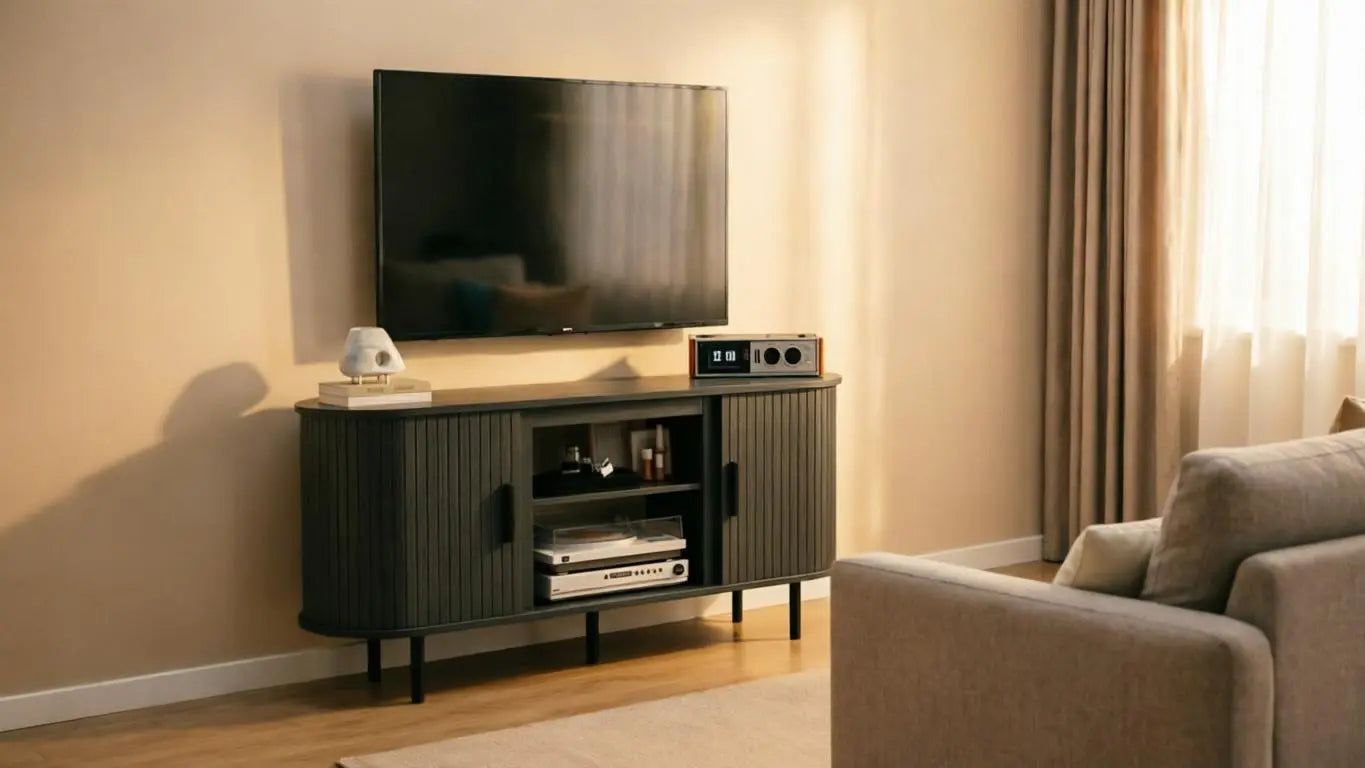 55" Black Wood Fireplace TV Stand With Fireplace Homeroots Living Room