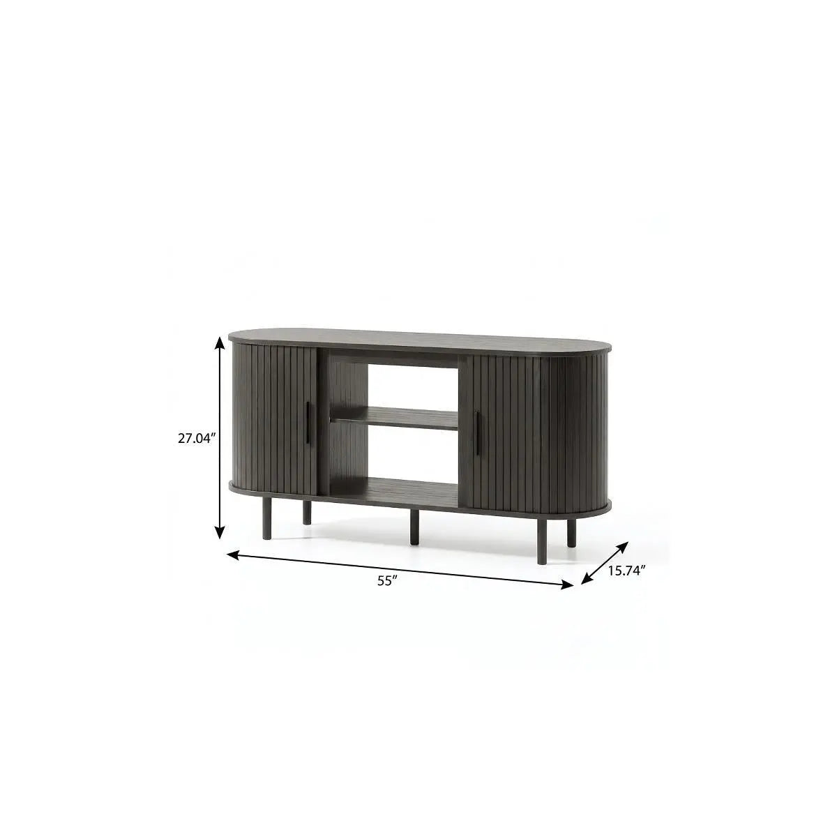 55" Black Wood Fireplace TV Stand With Fireplace Homeroots Living Room