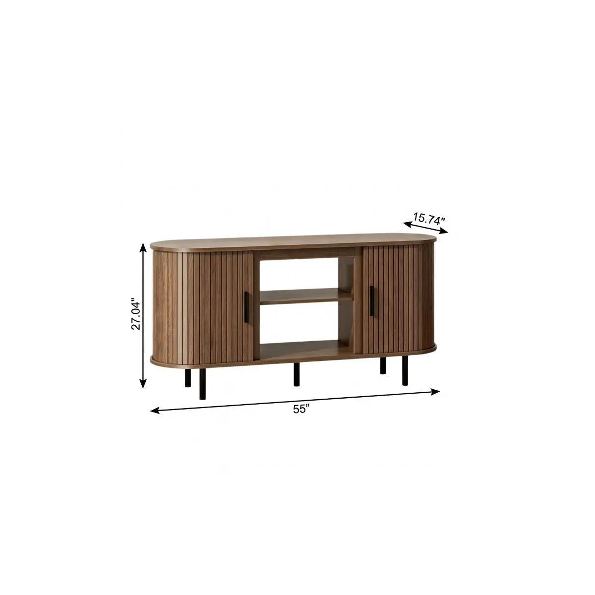 55" Brown Wood Fireplace TV Stand With Fireplace Homeroots Living Room