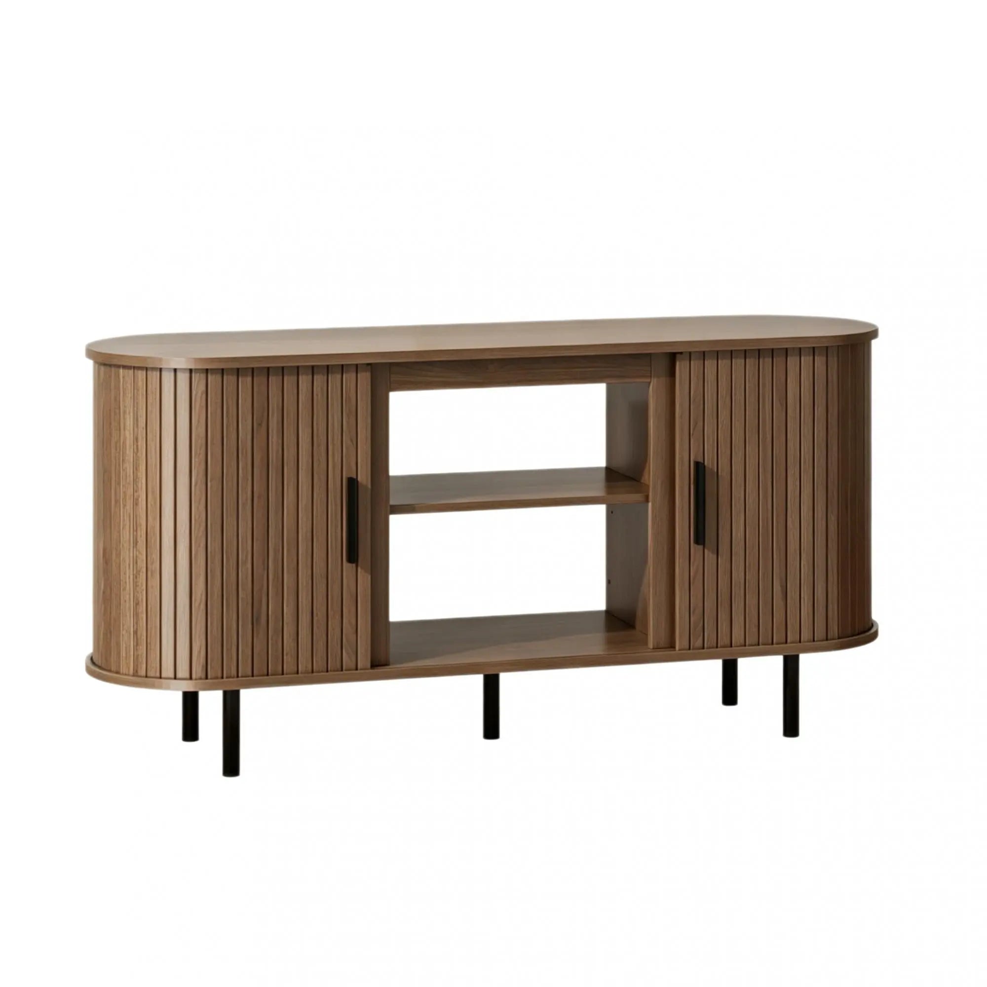 55" Brown Wood Fireplace TV Stand With Fireplace Homeroots Living Room