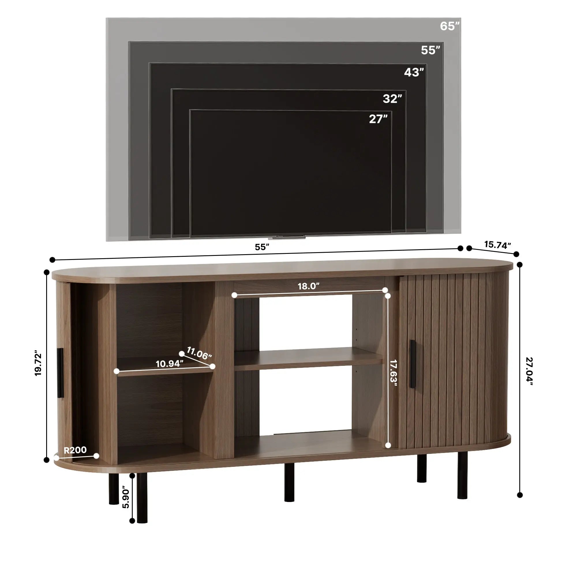 55" Brown Wood Fireplace TV Stand With Fireplace Homeroots Living Room