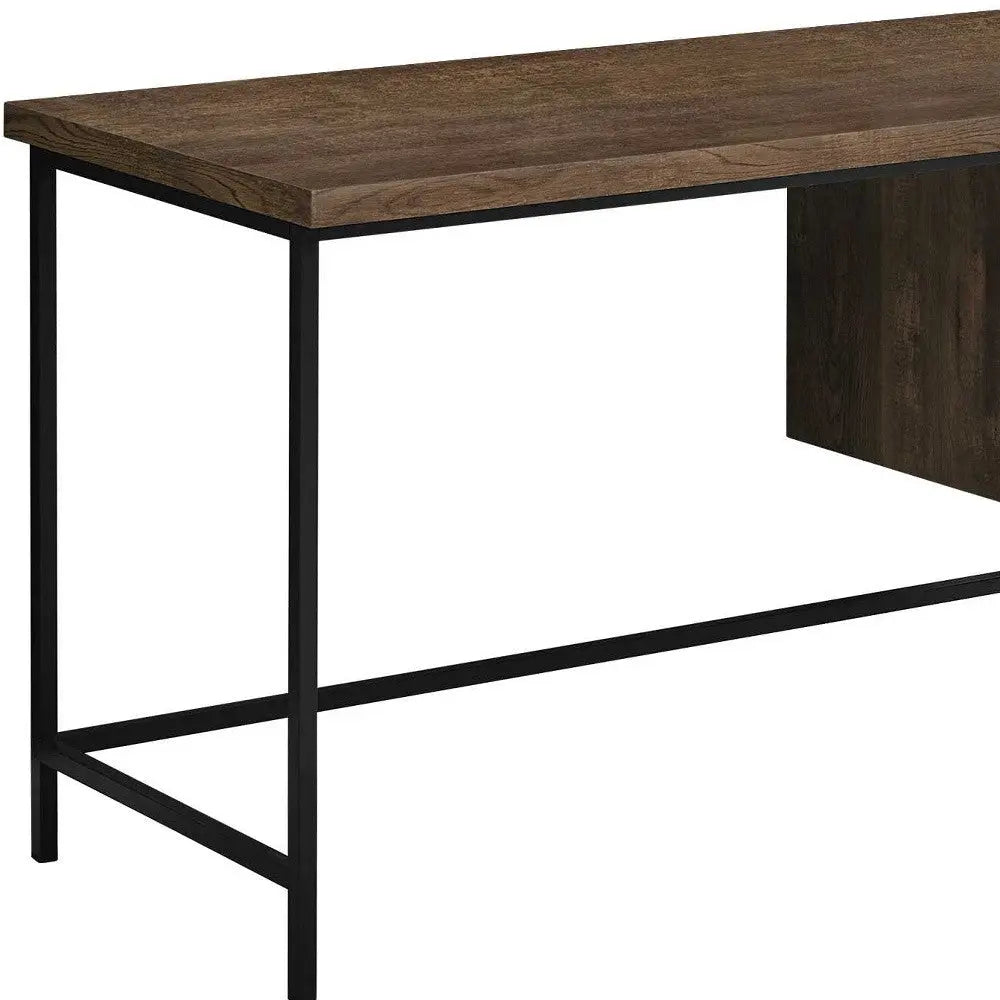 24" Brown and Black Computer Desk With Three Drawers - GreatEagleInc