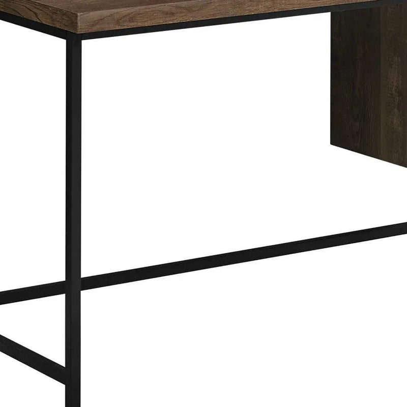 24" Brown and Black Computer Desk With Three Drawers - GreatEagleInc