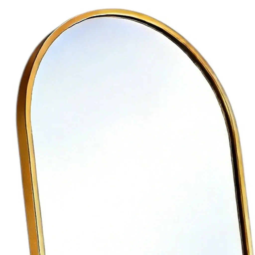 55" Gold Aluminum Arch Freestanding And Wall Mounted Framed Full Length Mirror Homeroots Bed & Bath