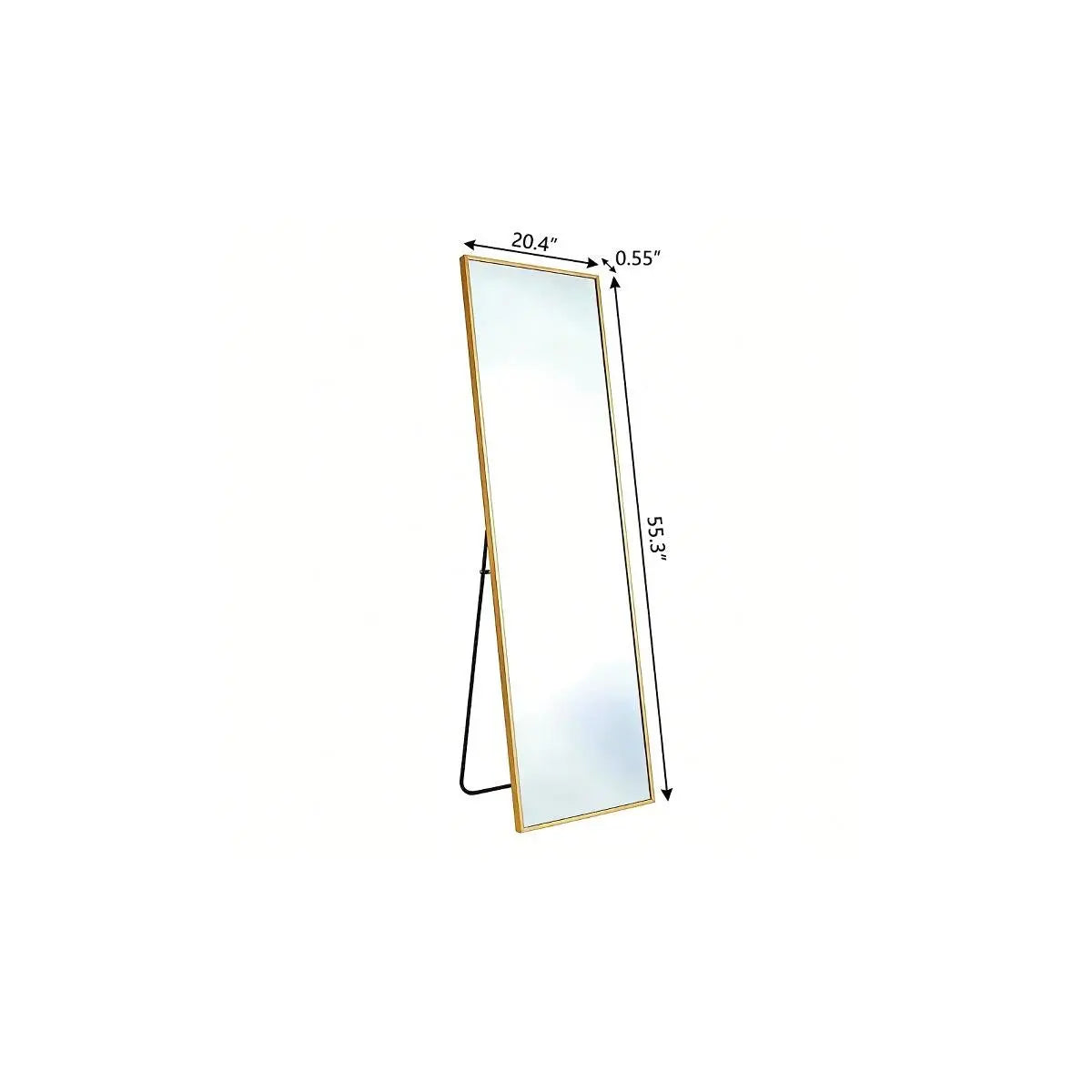 55" Gold Aluminum Freestanding And Wall Mounted Framed Full Length Mirror Homeroots Bed & Bath