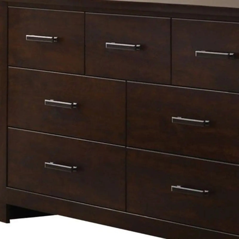 55" Mahogany Seven Drawer Double Dresser - GreatEagleInc