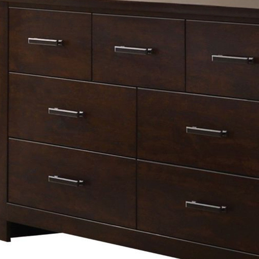 55" Mahogany Seven Drawer Double Dresser - GreatEagleInc