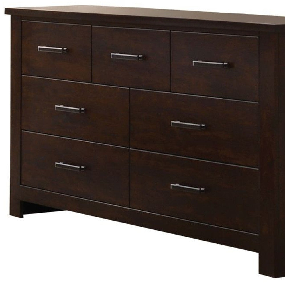 55" Mahogany Seven Drawer Double Dresser - GreatEagleInc