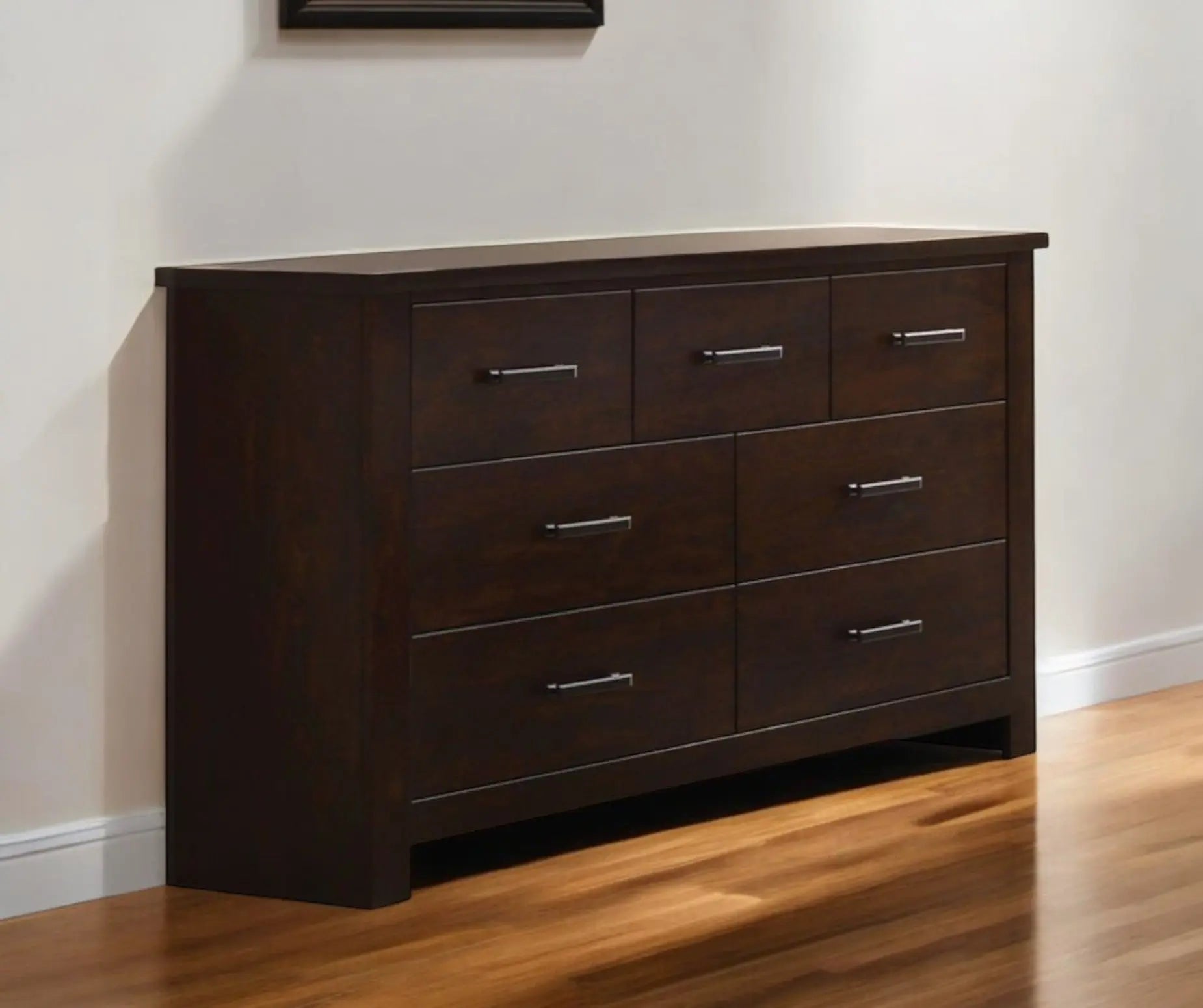 55" Mahogany Seven Drawer Double Dresser - GreatEagleInc