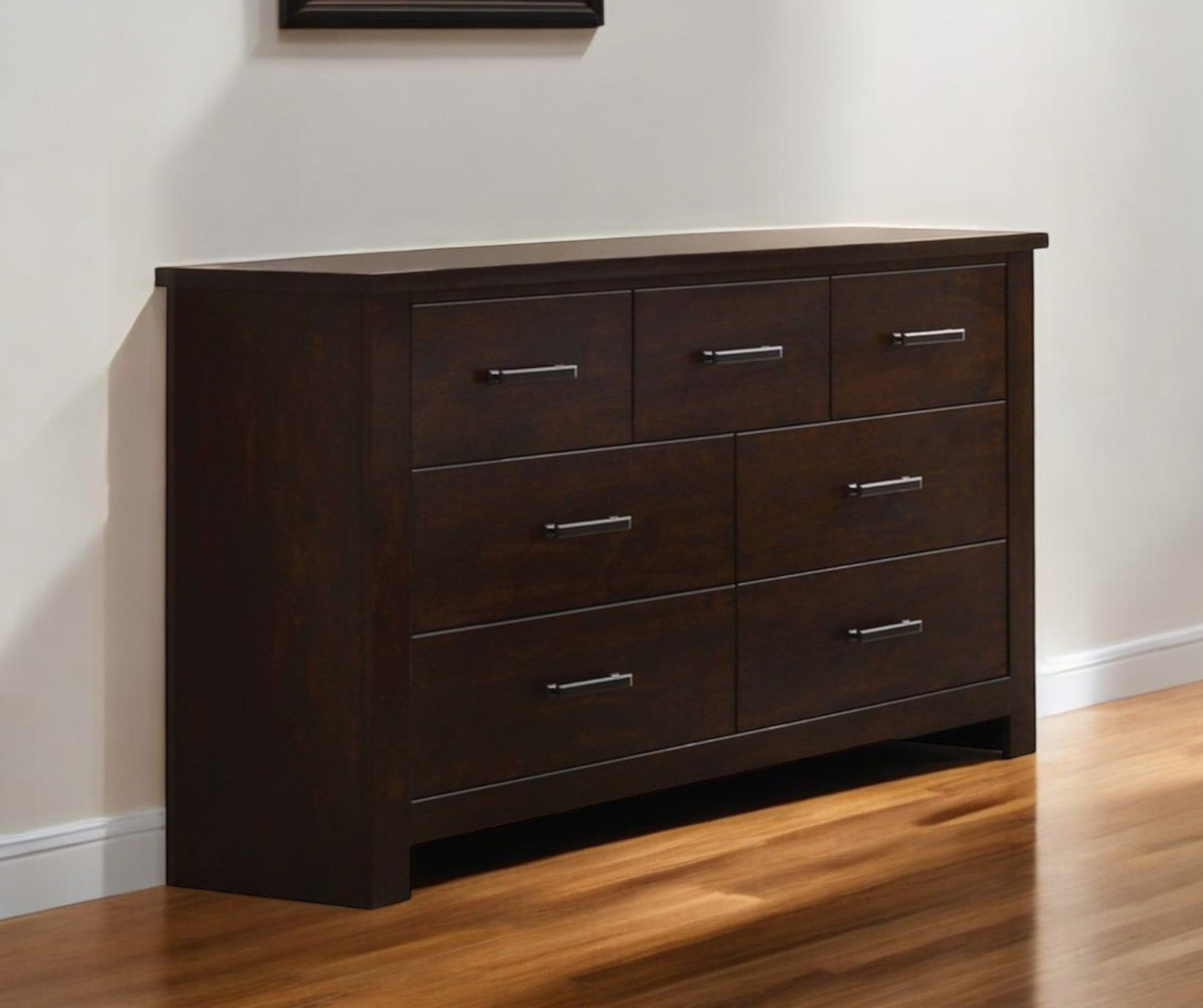 55" Mahogany Seven Drawer Double Dresser - GreatEagleInc