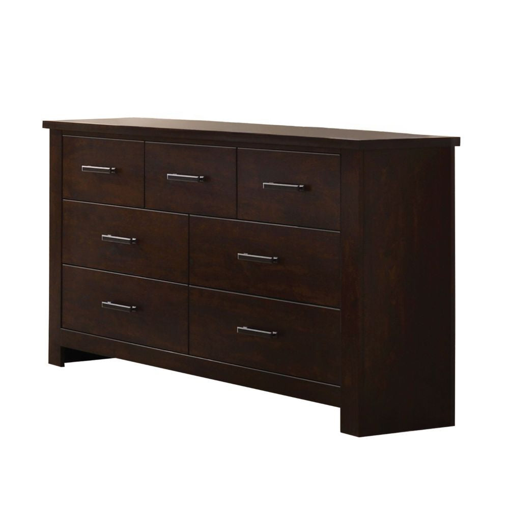 55" Mahogany Seven Drawer Double Dresser - GreatEagleInc