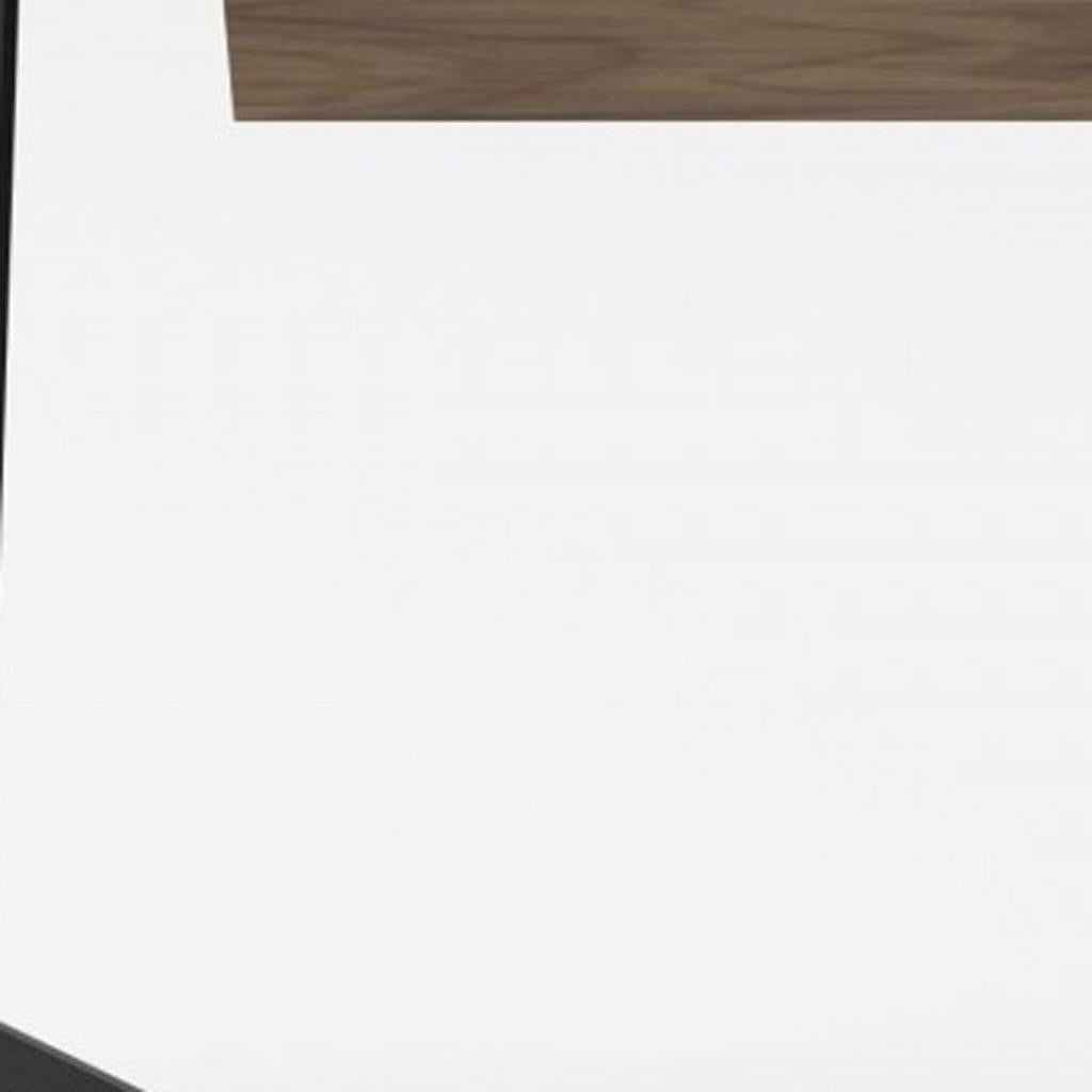 55" Walnut And Black Glass Rectangular Writing Desk Homeroots Office