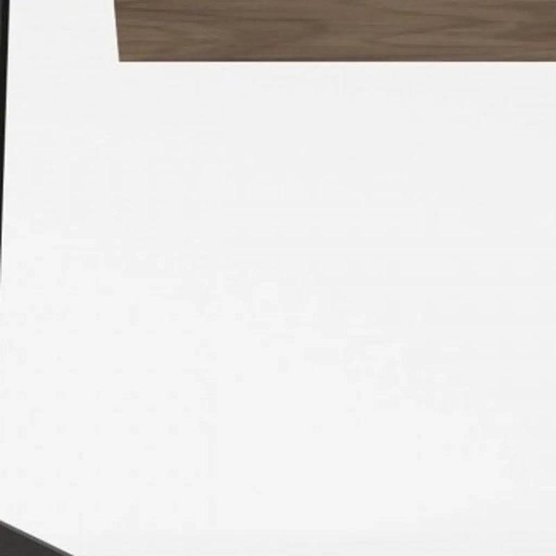 55" Walnut And Black Glass Rectangular Writing Desk Homeroots Office
