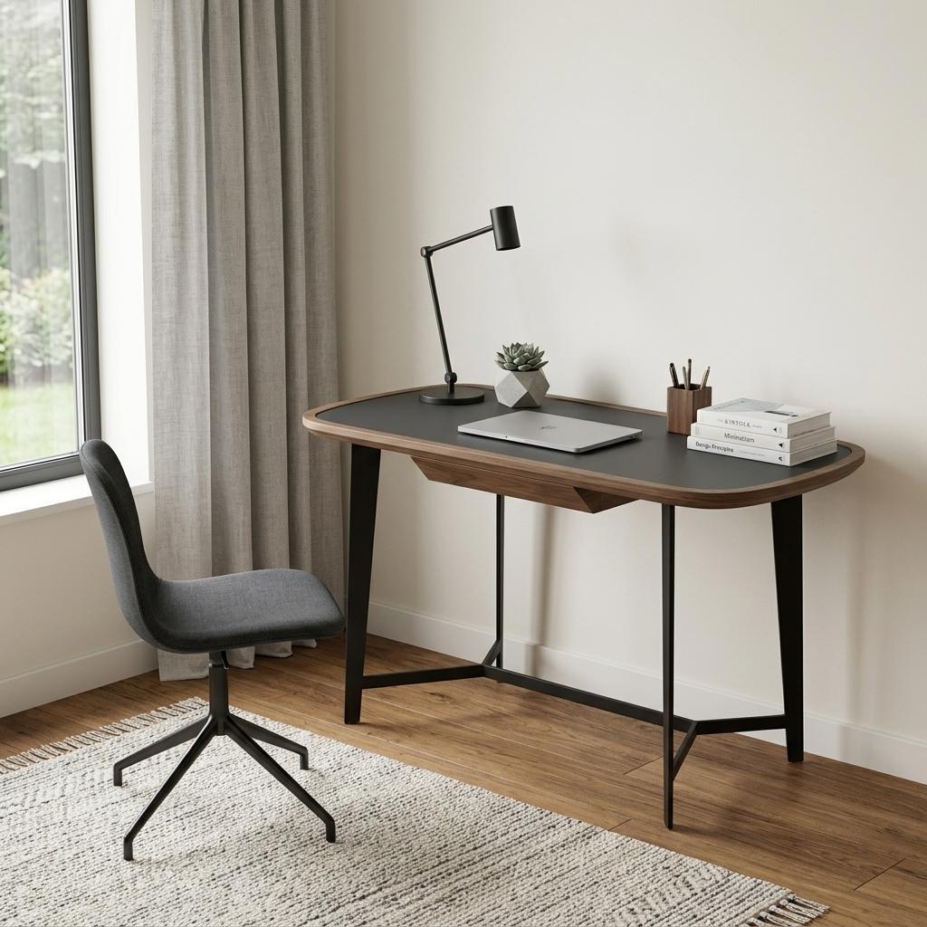 55" Walnut And Black Glass Rectangular Writing Desk Homeroots Office