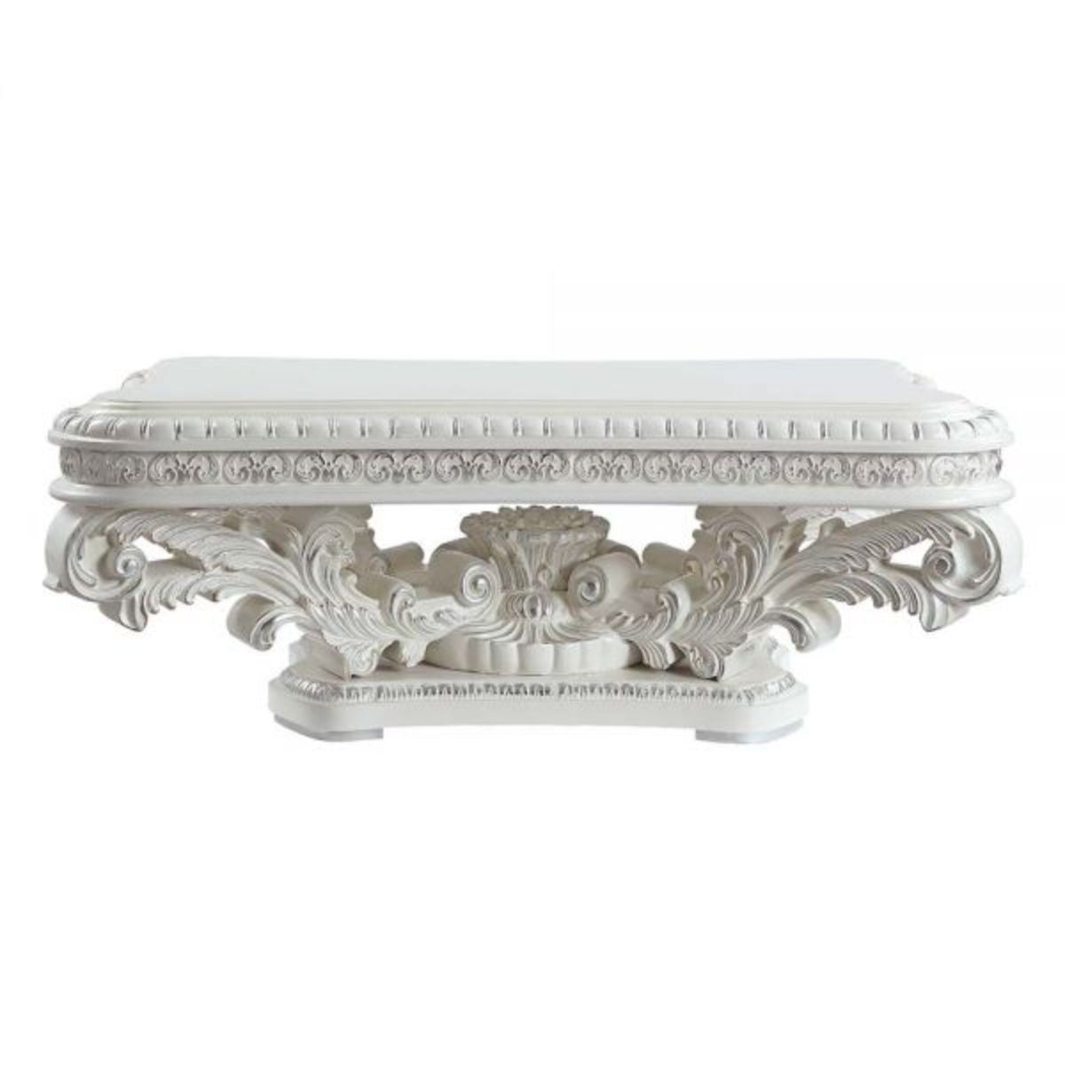 55" White Resin Coffee Table - GreatEagleInc